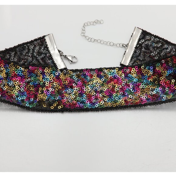 Fancy Brilliant Multi Color Choker  Adjustable chokers  (#61) - Picture 6 of 15